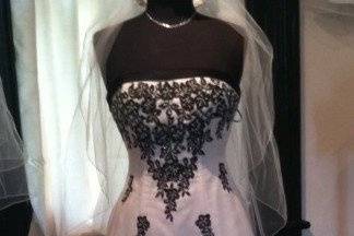 Unique Black studded Wedding Gown