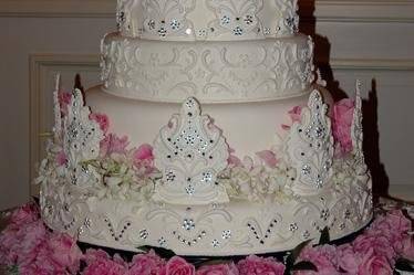 Fabulous fondant cake with crystal detailing.