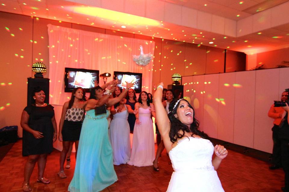 Throwing the bouquet