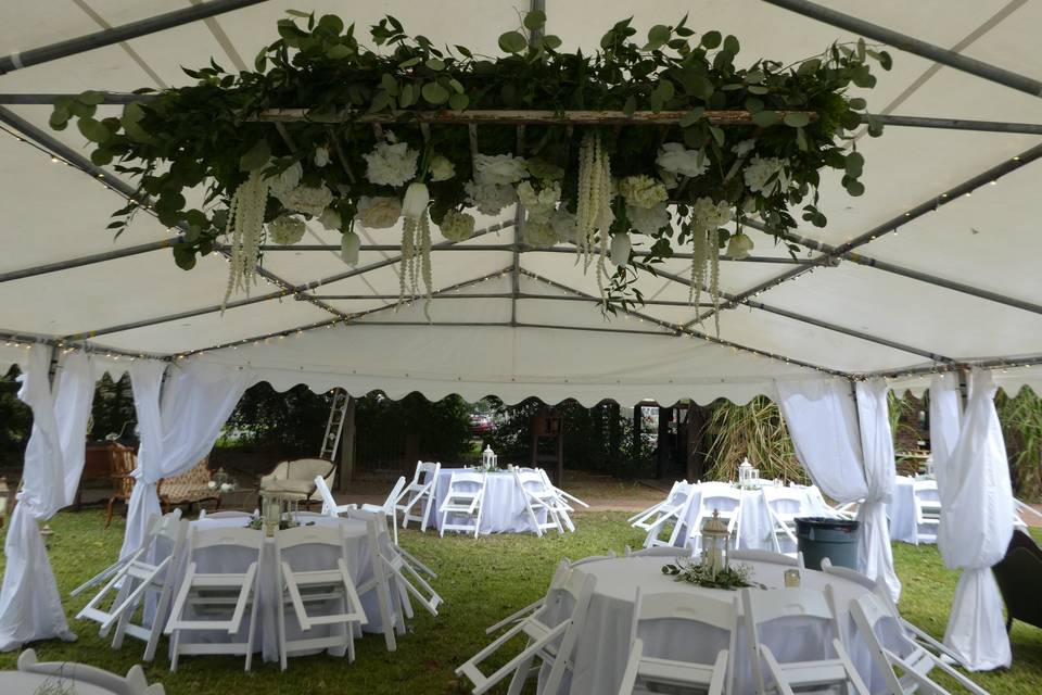 Tented reception setup