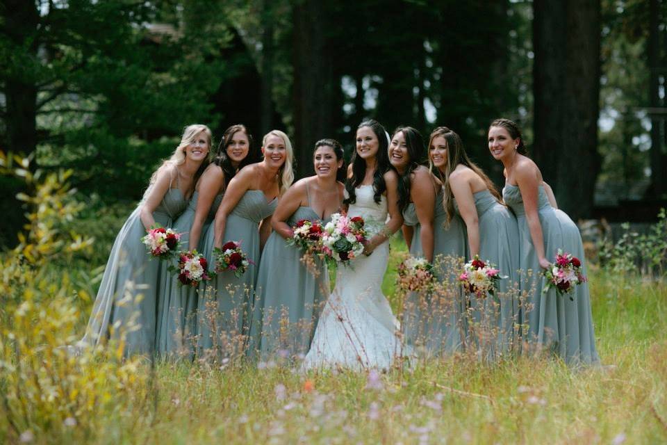 The bride and bridesmaids