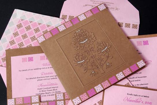 Pink invitation set