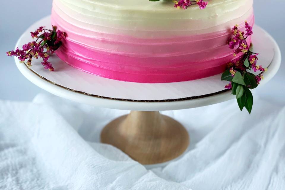 Ombre Cake with Flowers