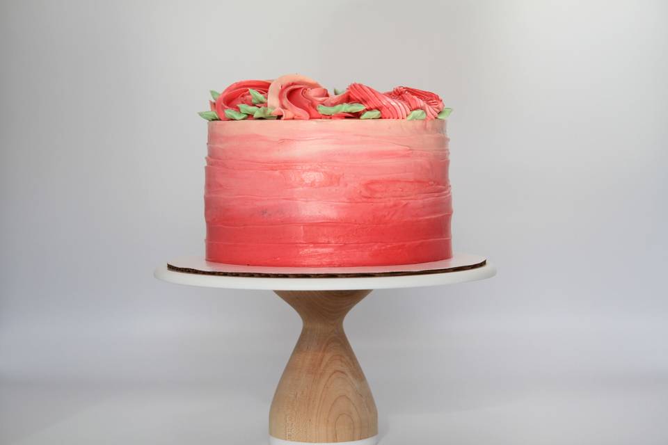 Rosette Watercolor Cake