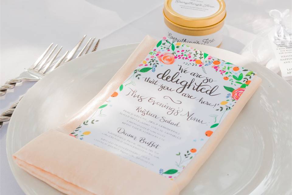 Wedding menu