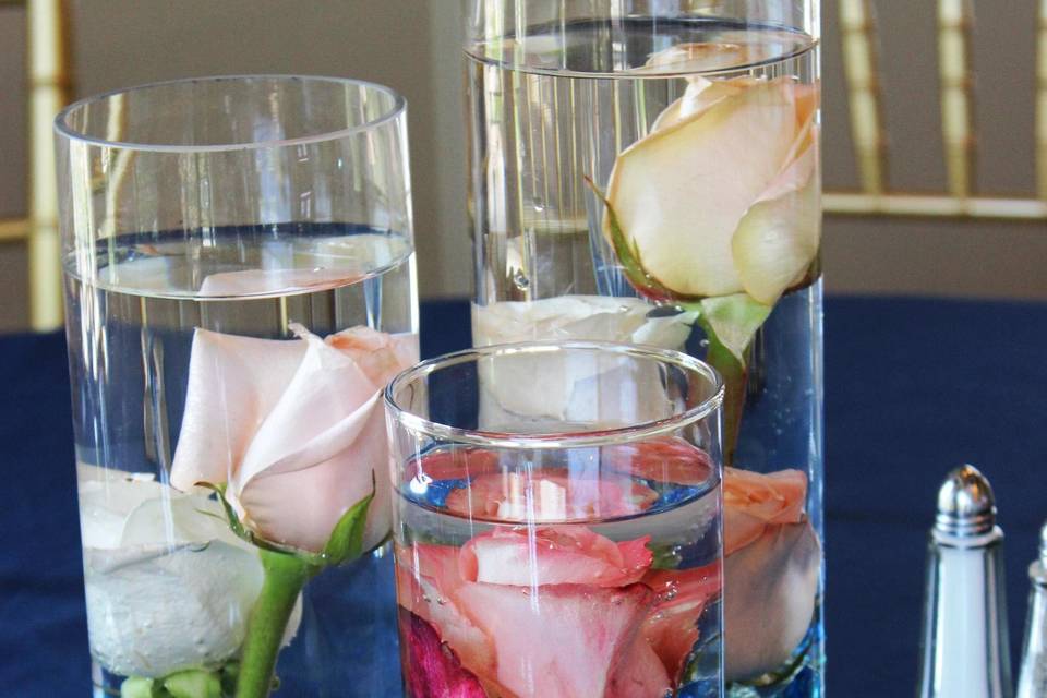 Sunk flower centerpiece