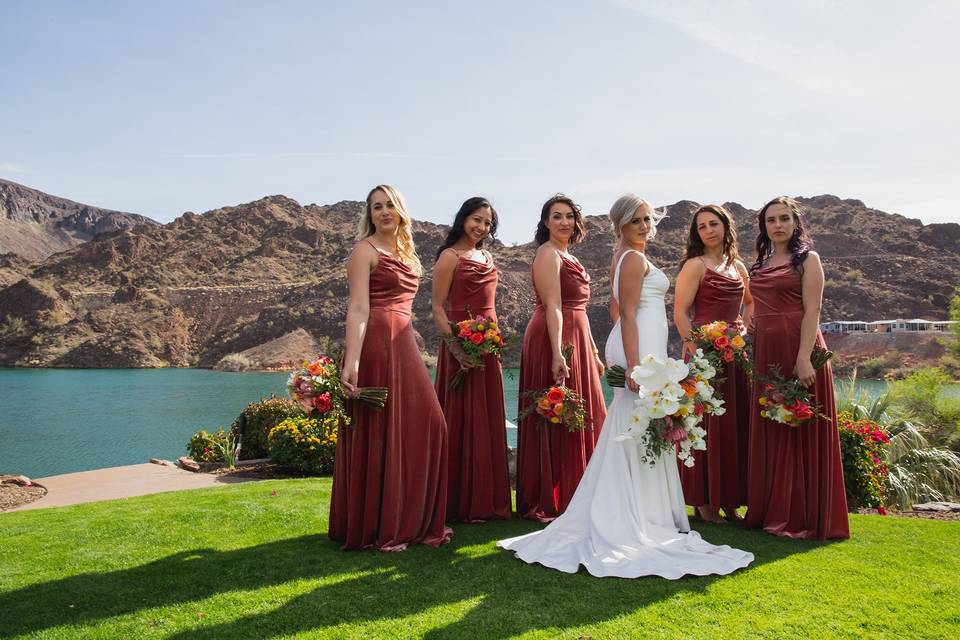 Bride and her girls