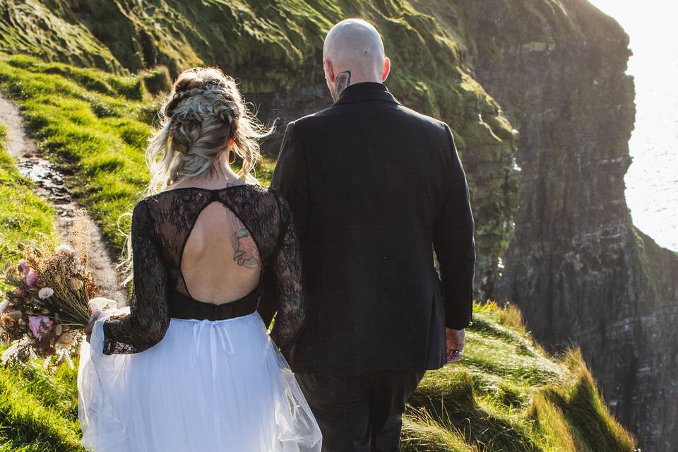 Cliffside photo of couple