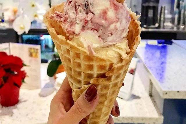 Gelato in a cone