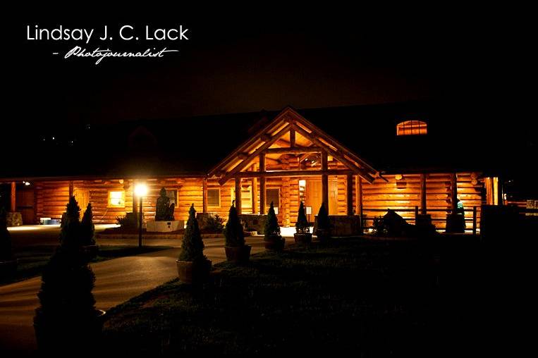 Lake House Front at Night