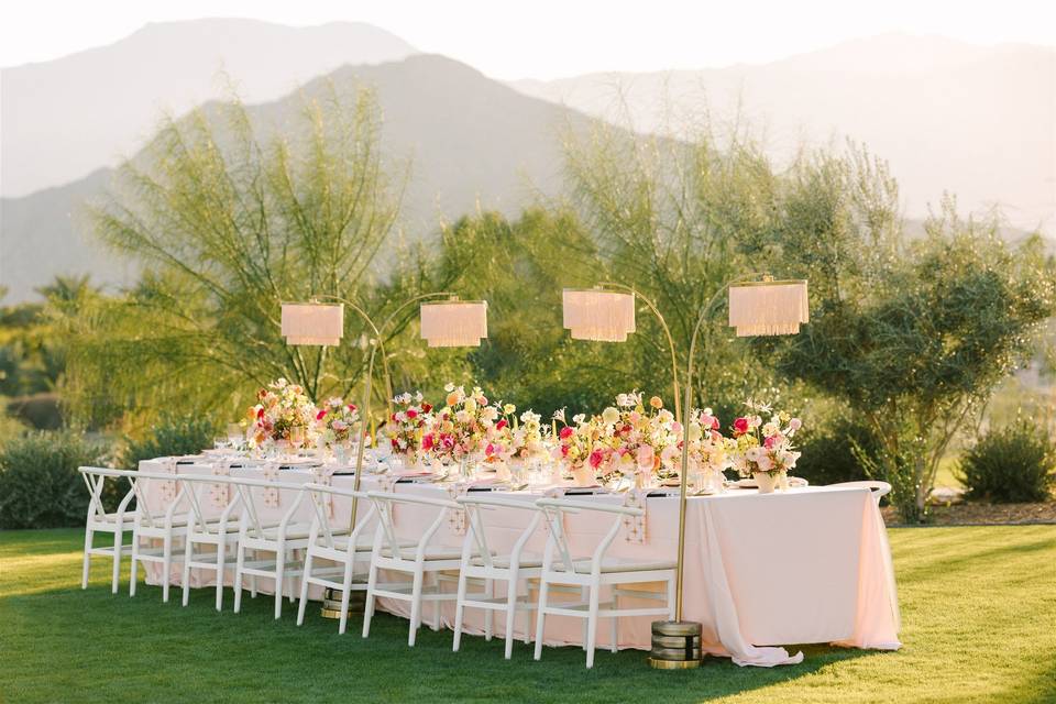 Reception table on the lawn