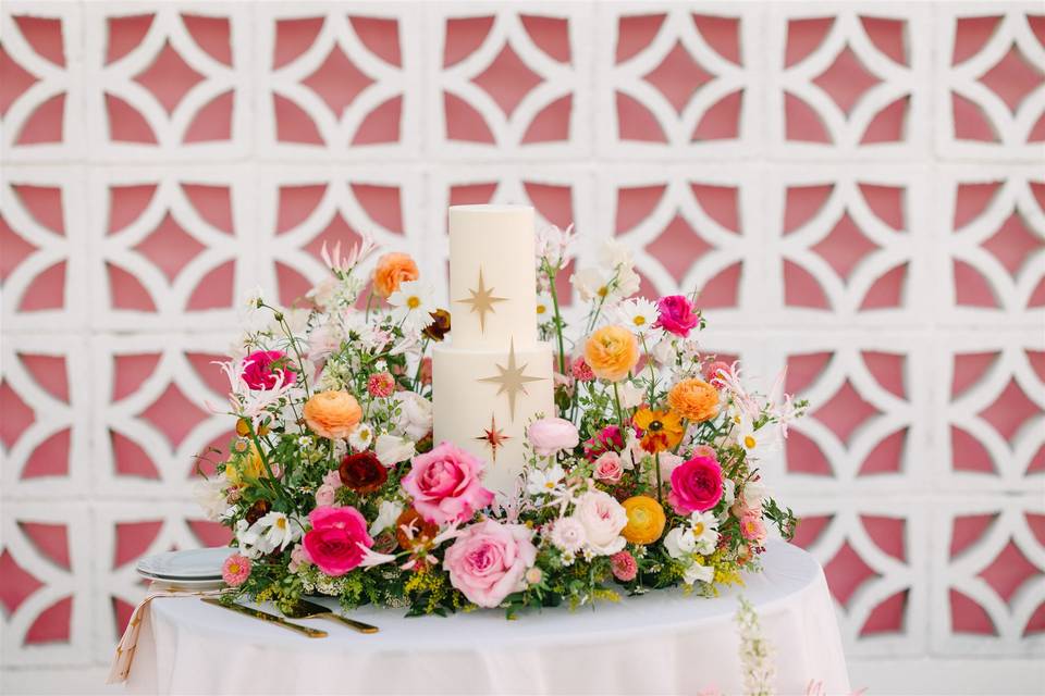 Mid mod wedding cake