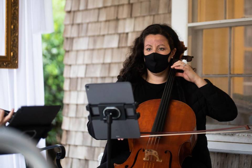 Cellist performing ceremony