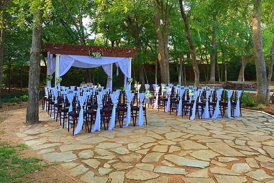 Outdoor wedding setup