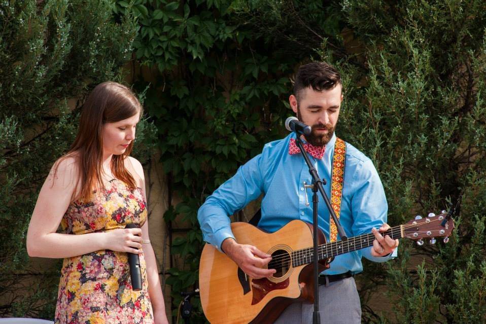 Joel & Katie singing at a wedding in Colorado Springs, CO