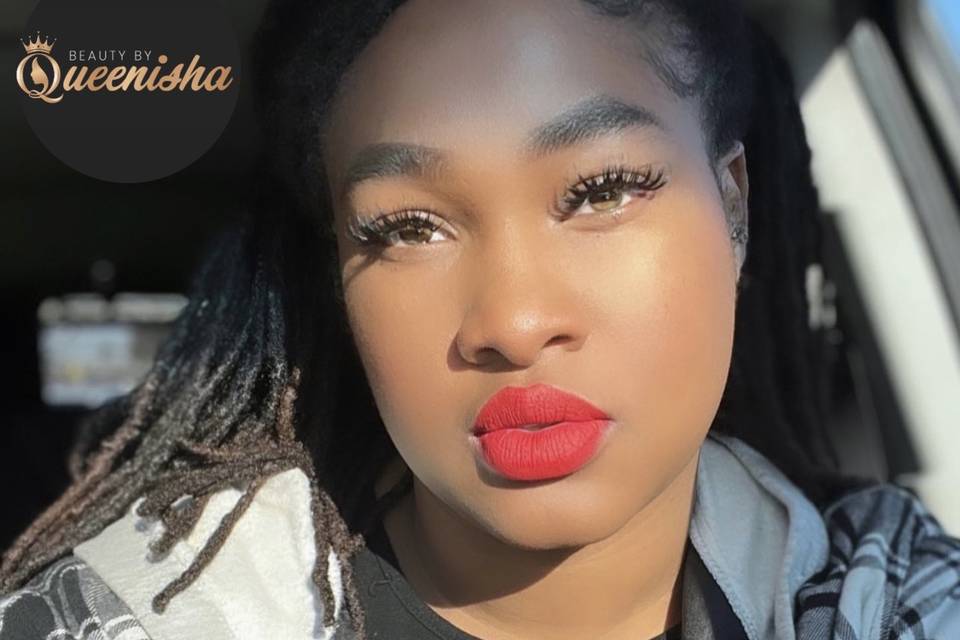 A Red Lip with a Natural Glow.