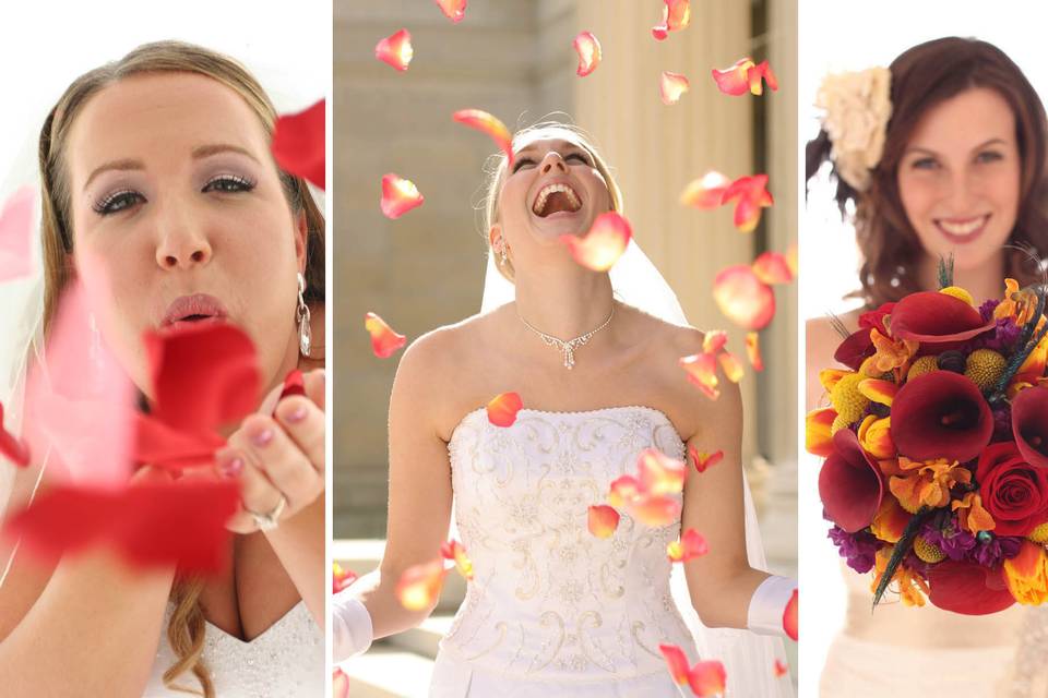 rochester wedding photographer - bridal portraits - rose petals