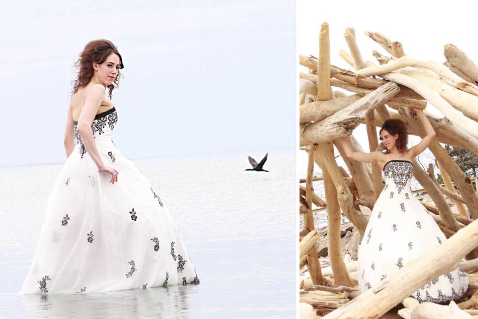 rochester wedding photographer - bridal portraits - trash the dress - lake erie -  lake ontario
