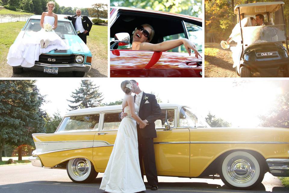 rochester wedding photographer - bridal portraits - classic cars