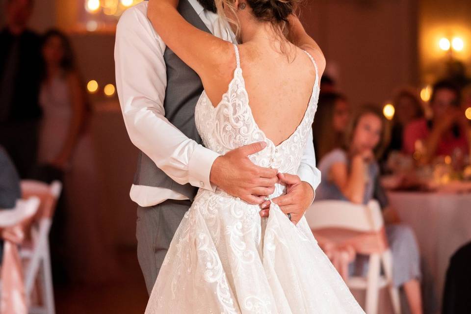 Bride and groom first dance