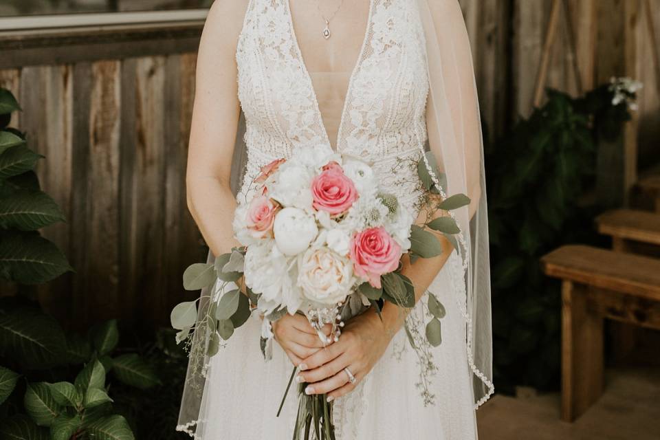 Bride holding her bouquet