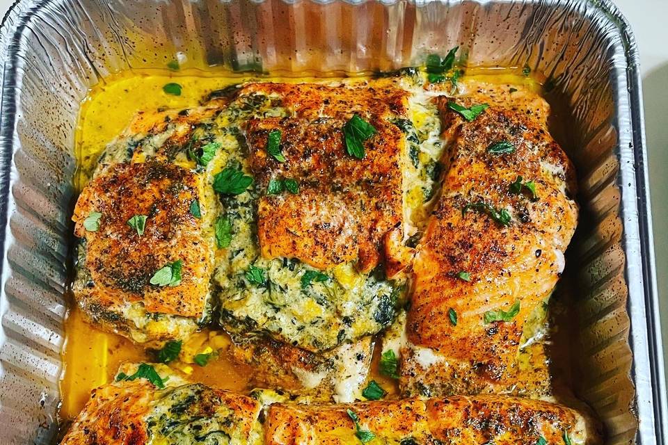 Stuffed salmon