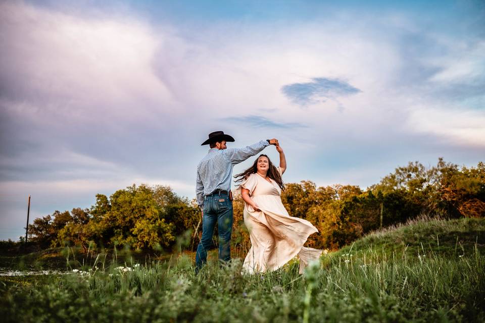 Engagement photos at the Ranch