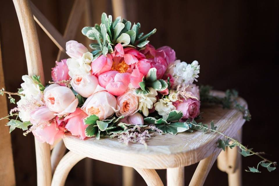 Bouquet in a chair