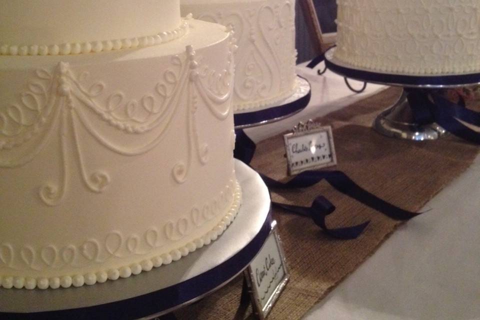 Wedding cake with embellishments