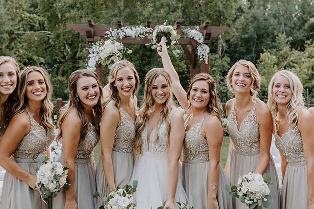 Bridal party at ceremony site