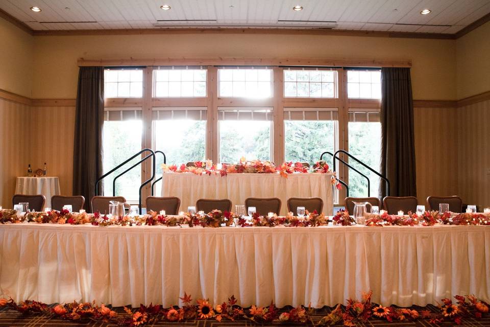 Head table with stage