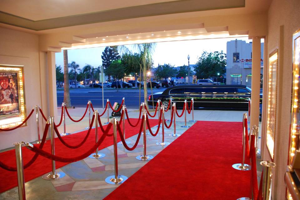Red carpet of Center Stage Theater