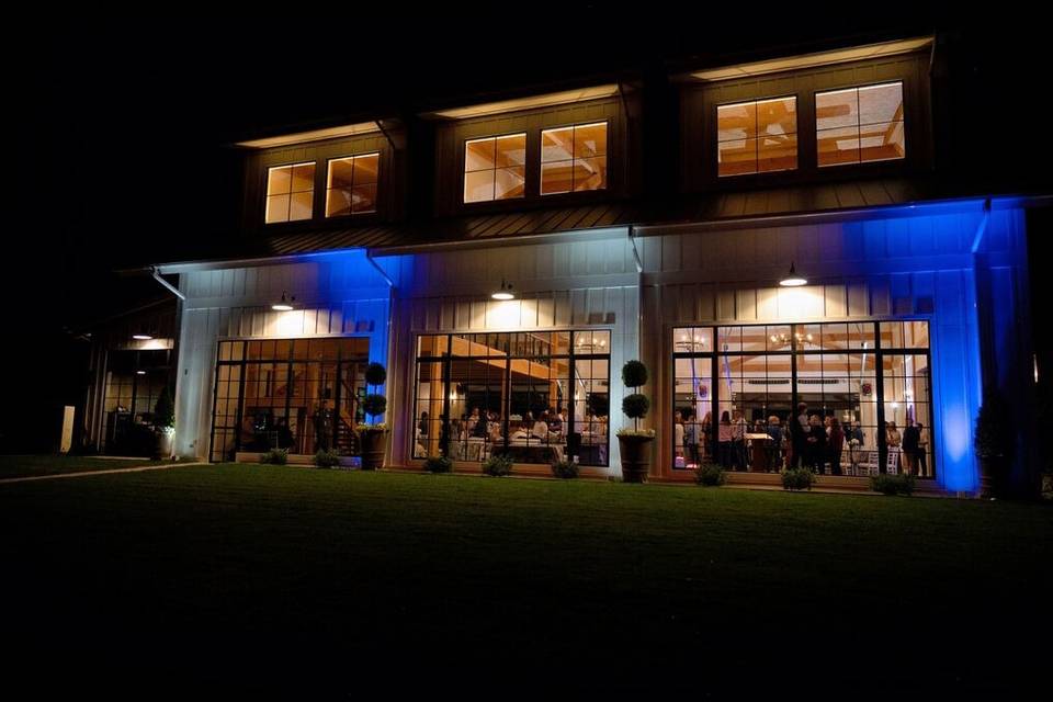 The venue at night