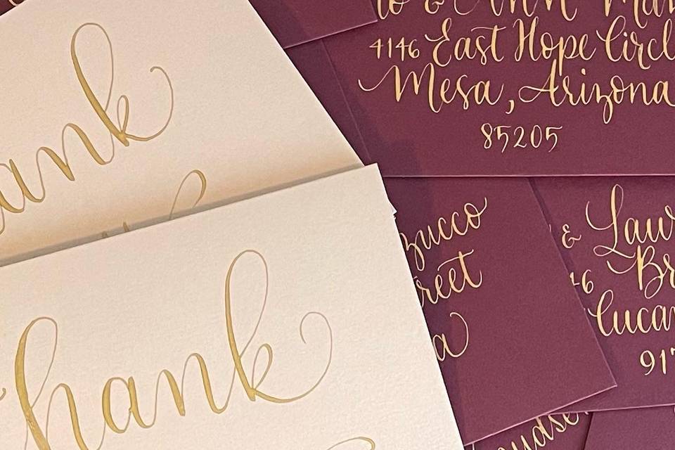 Personalized thank you cards