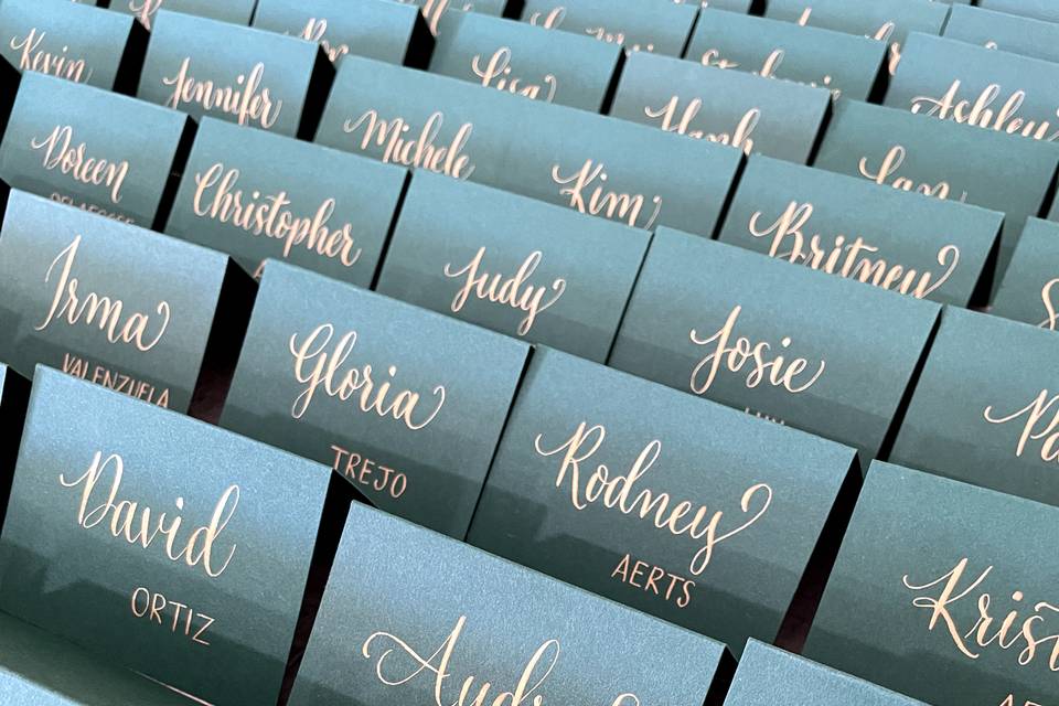 Handwritten place cards