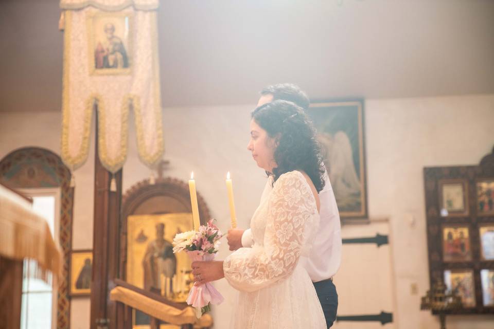 Intimate religious wedding