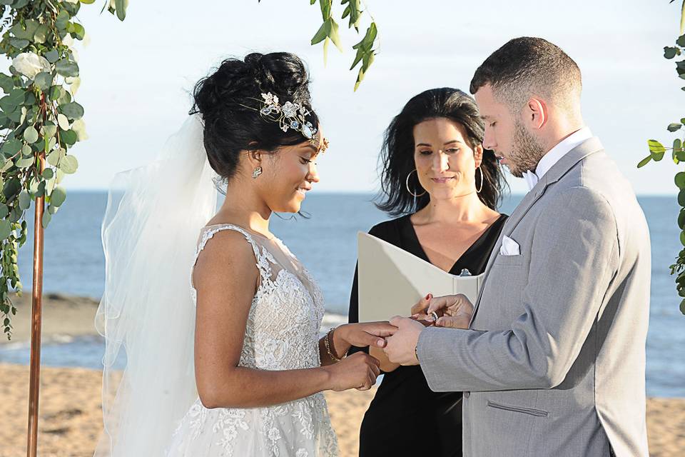 Officiant smiling