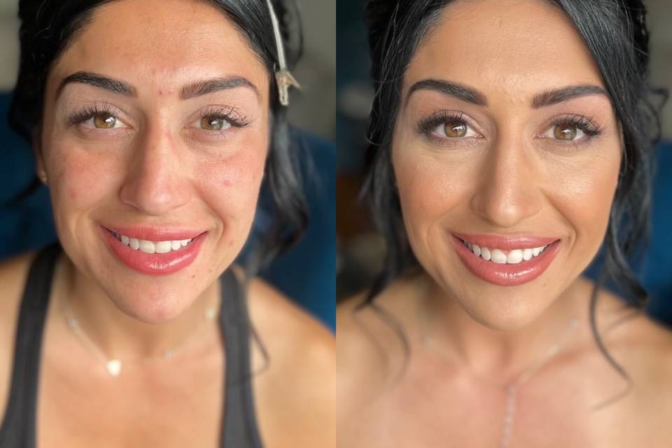 Bridal Makeup before and after