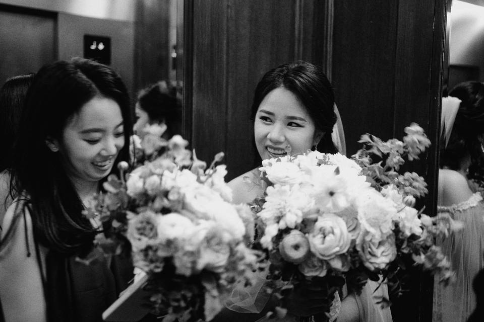 Candid bride moment