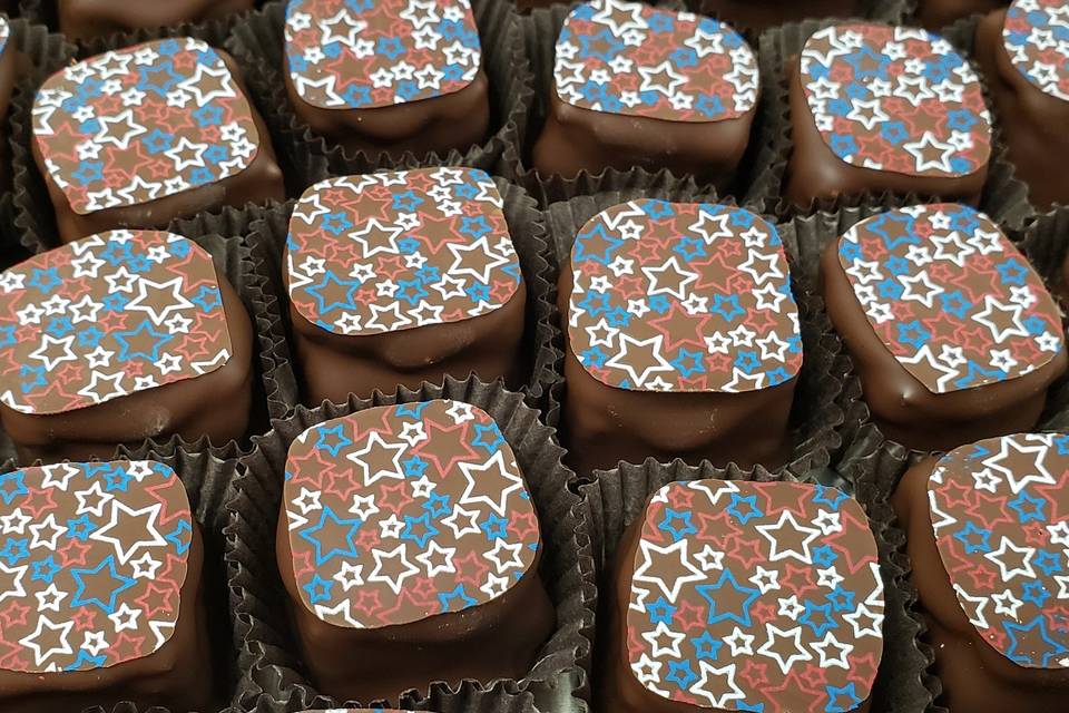 Brownie bites with star design