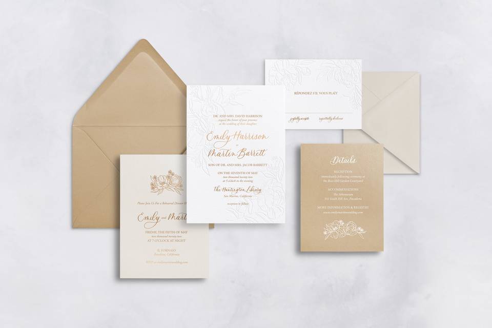 6-piece invitation suite