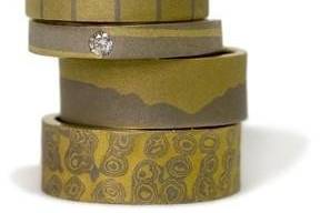 Mokume gane wedding bands