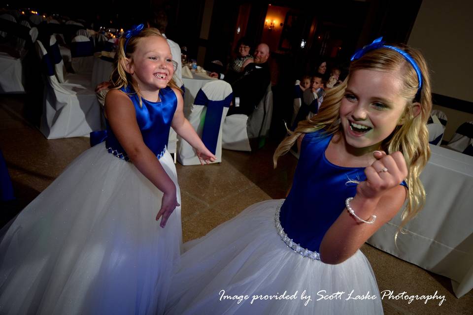 Flower girls dancing