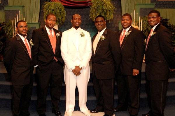 The groom with his groomsmen