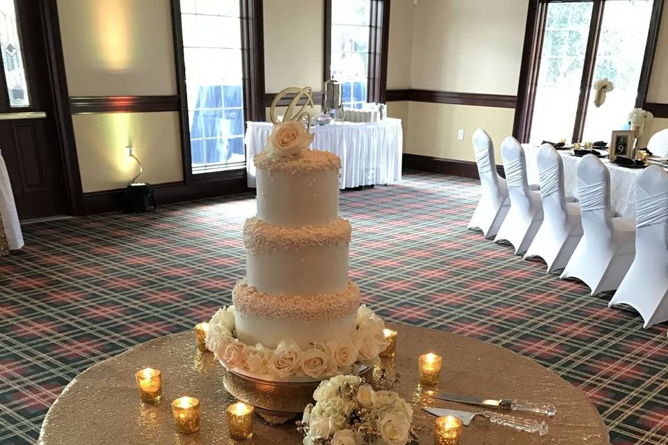 Multiple layered wedding cake