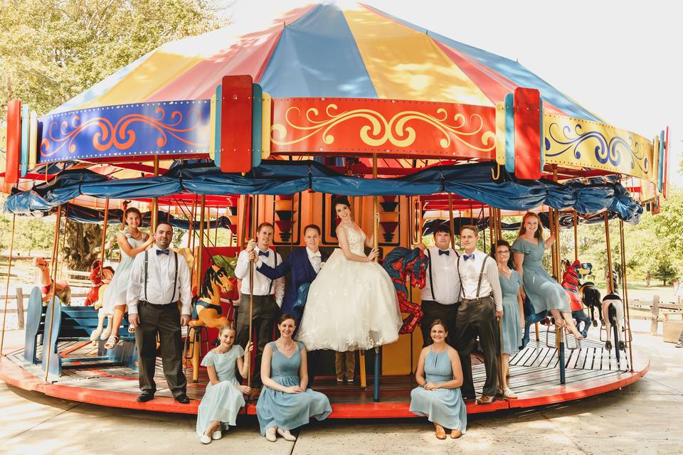 Wedding Party on Carousel