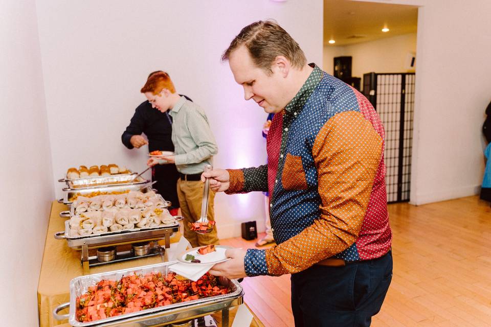 Guests enjoying the buffet