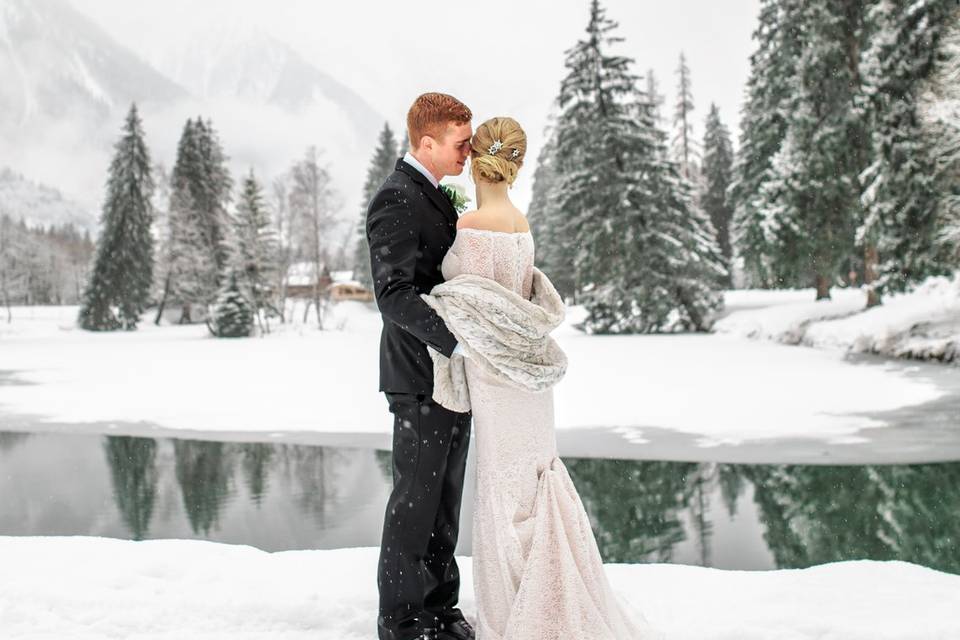 A snowy wedding