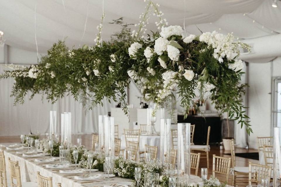 Hanging floral install