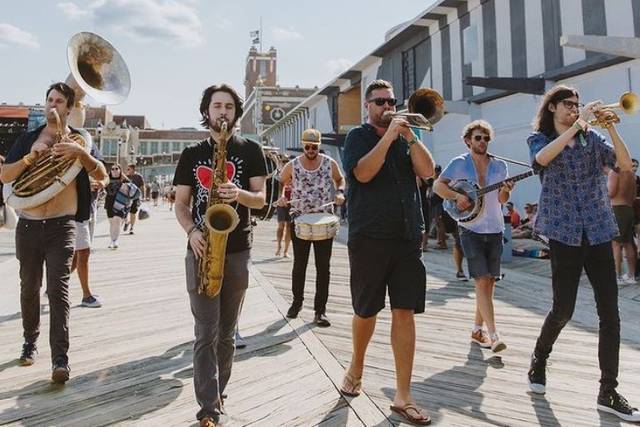 Parading Asbury Park Boardwalk